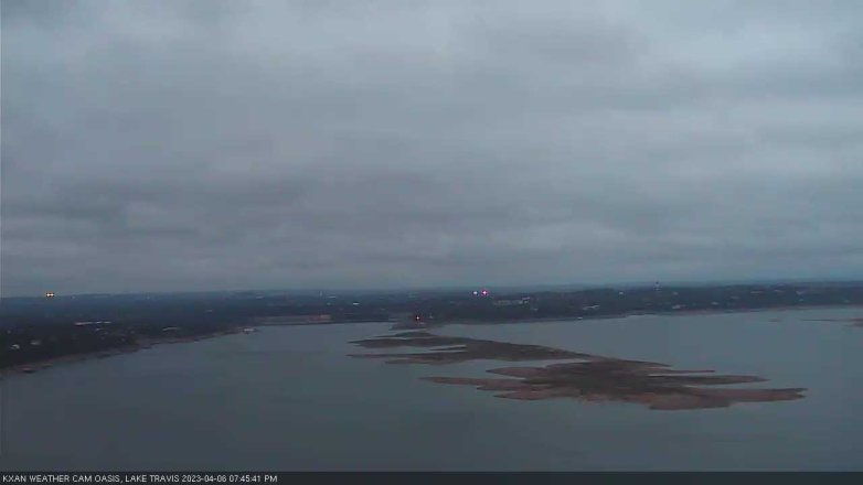Lake Travis webcam, April 6, 2023 7:45 PM CT