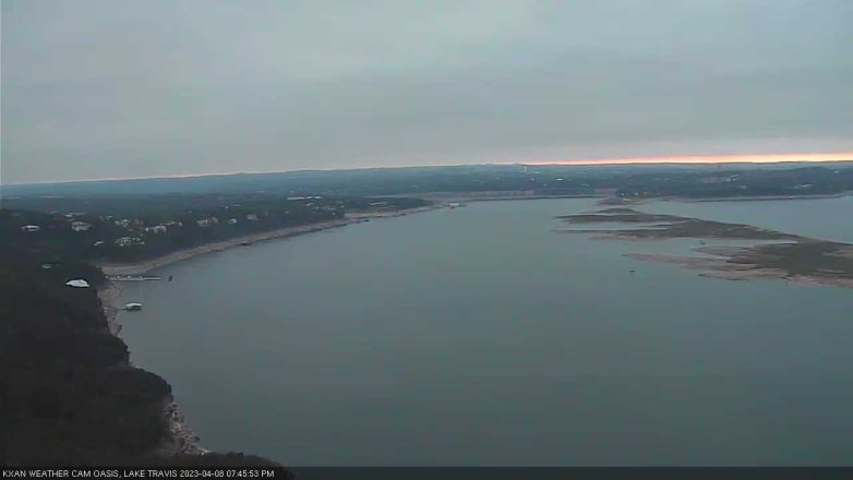 Lake Travis webcam, April 8, 2023 7:45 PM CT