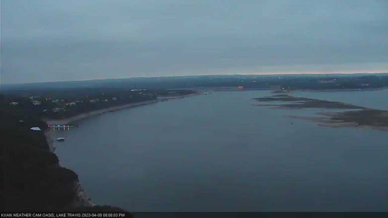 Lake Travis webcam, April 8, 2023 8:00 PM CT