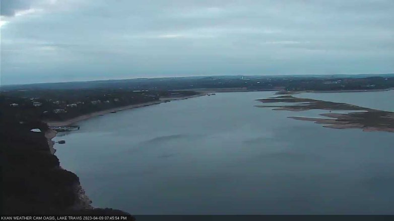 Lake Travis webcam, April 9, 2023 7:45 PM CT