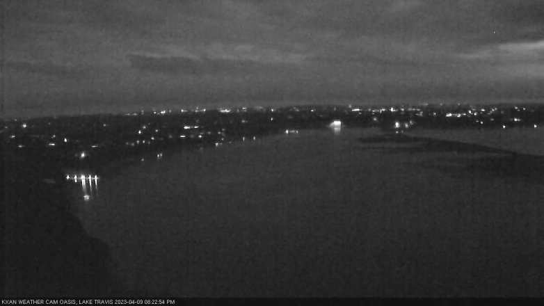 Lake Travis webcam, April 9, 2023 8:25 PM CT