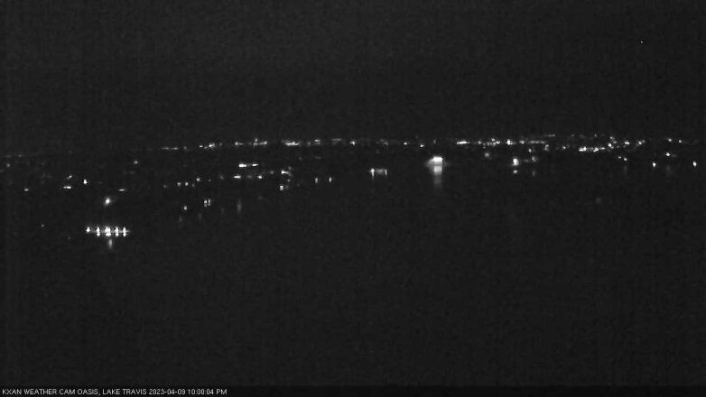 Lake Travis webcam, April 9, 2023 10:00 PM CT