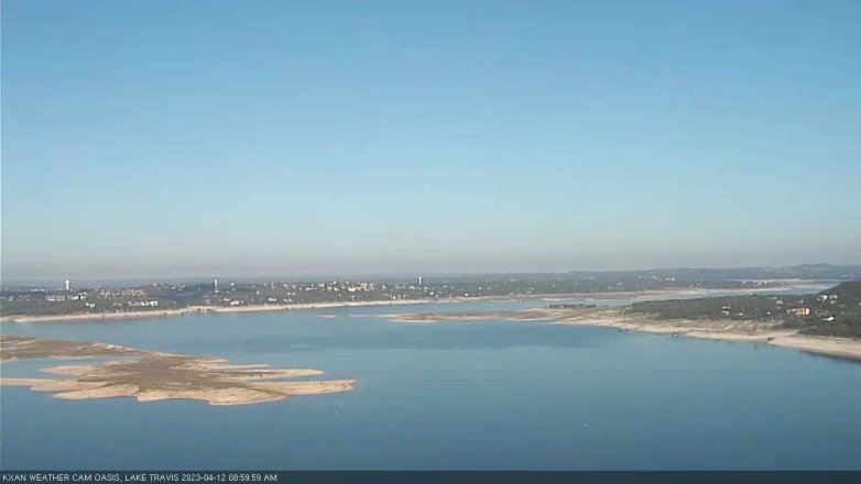 Lake Travis webcam, April 12, 2023 9:00 AM CT