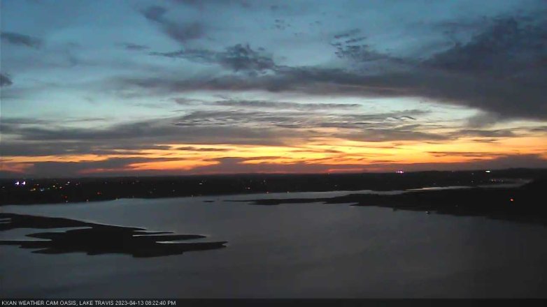 Lake Travis webcam, April 13, 2023 8:25 PM CT