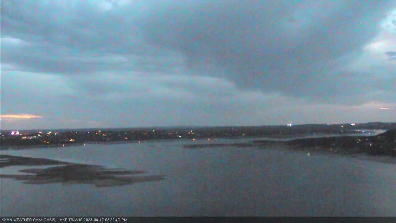 Lake Travis webcam, April 17, 2023 8:25 PM CT