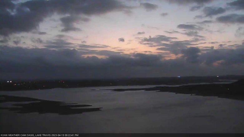 Lake Travis webcam, April 19, 2023 8:25 PM CT