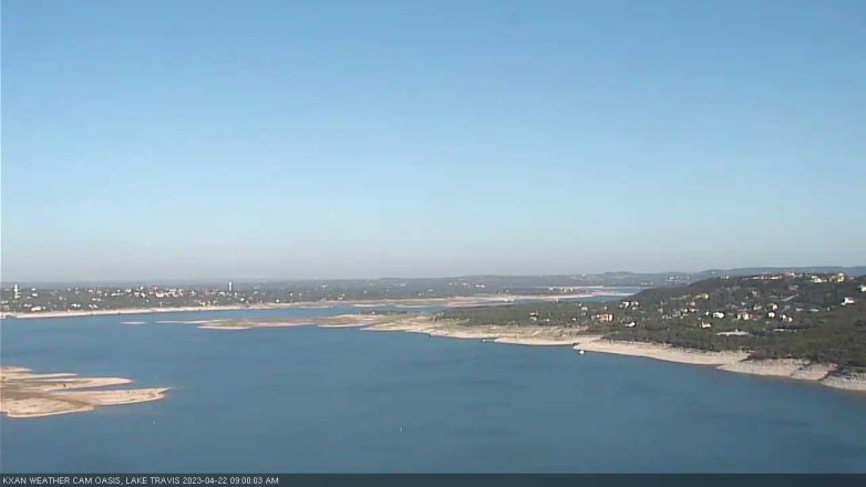 Lake Travis webcam, April 22, 2023 9:00 AM CT