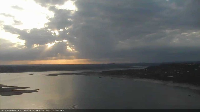 Lake Travis webcam, April 22, 2023 7:25 PM CT