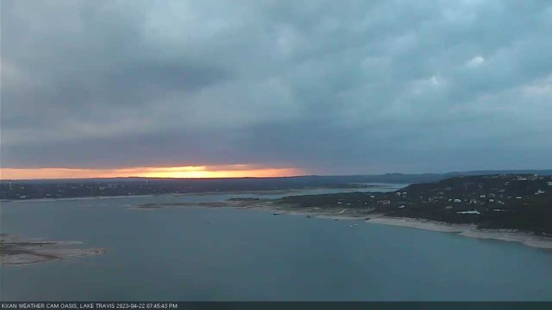 Lake Travis webcam, April 22, 2023 7:45 PM CT