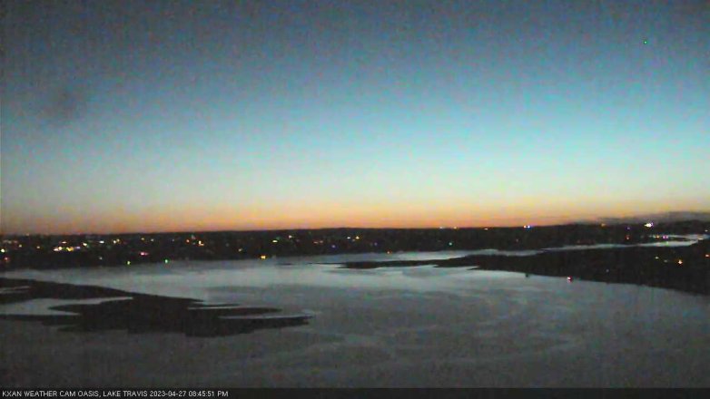 Lake Travis webcam, April 27, 2023 8:45 PM CT