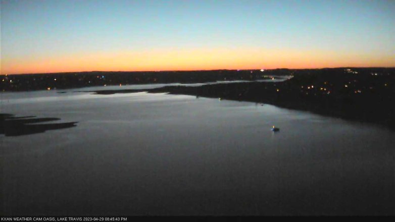 Lake Travis webcam, April 29, 2023 8:45 PM CT