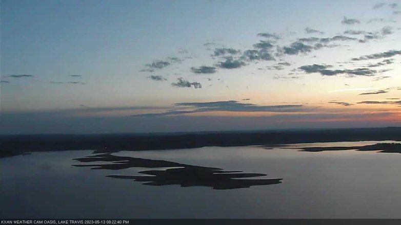 Lake Travis webcam, May 13, 2023 8:25 PM CT