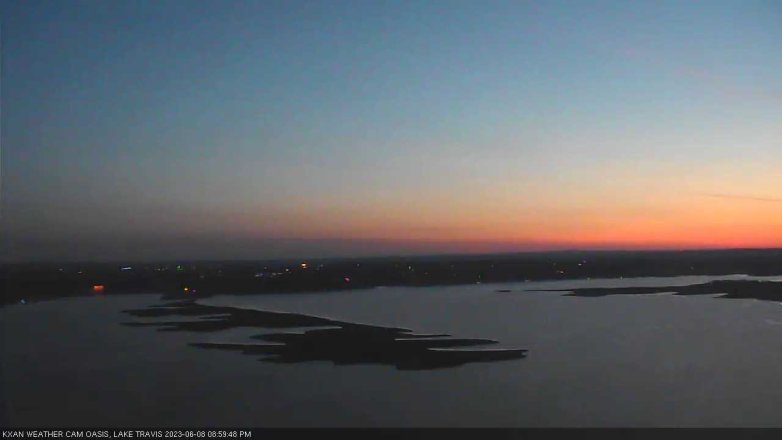 Lake Travis webcam, June 8, 2023 9:00 PM CT