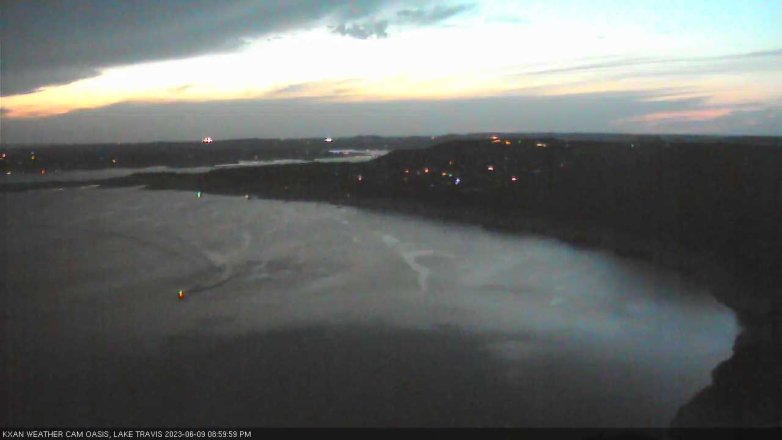 Lake Travis webcam, June 9, 2023 9:00 PM CT