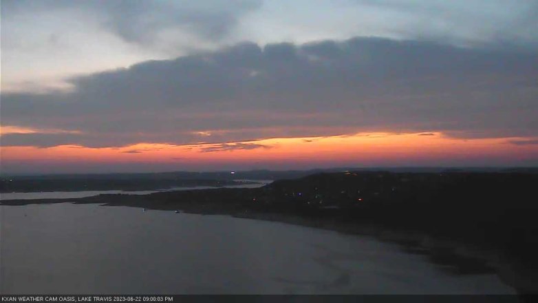 Lake Travis webcam, June 22, 2023 9:00 PM CT
