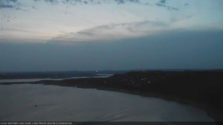 Lake Travis webcam, June 23, 2023 9:00 PM CT