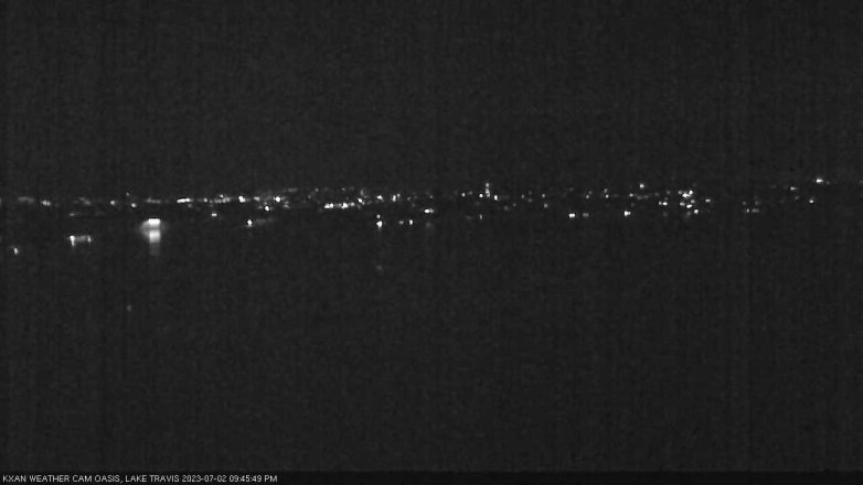Lake Travis webcam, July 2, 2023 9:45 PM CT