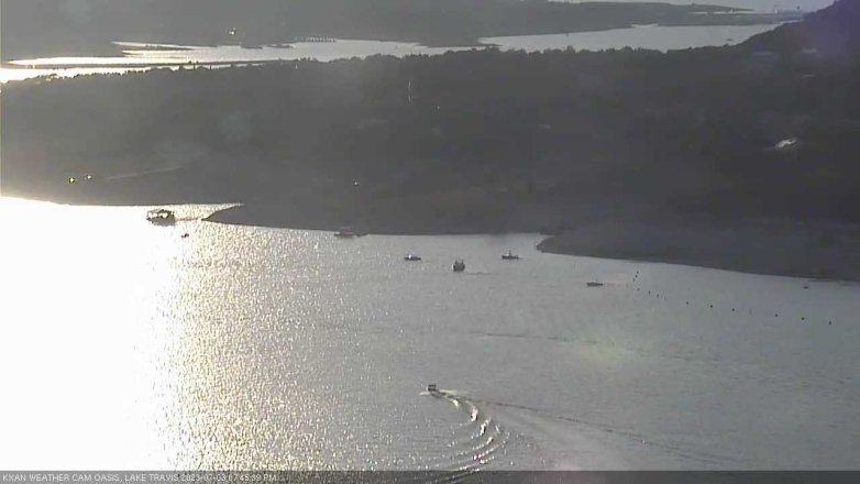 Lake Travis webcam, July 3, 2023 7:45 PM CT