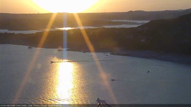 Lake Travis webcam, July 3, 2023 8:25 PM CT
