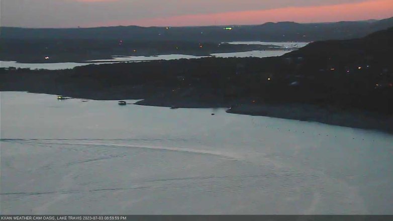 Lake Travis webcam, July 3, 2023 9:00 PM CT