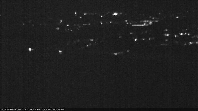 Lake Travis webcam, July 3, 2023 10:00 PM CT