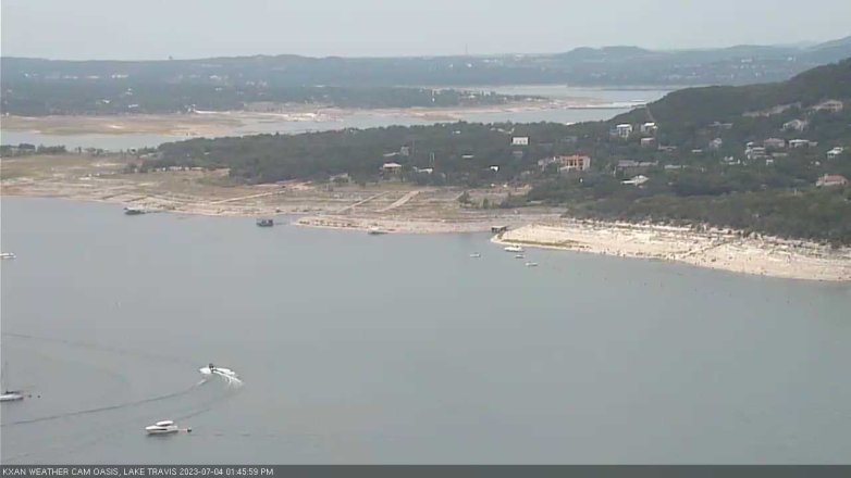 Lake Travis webcam, July 4, 2023 1:45 PM CT