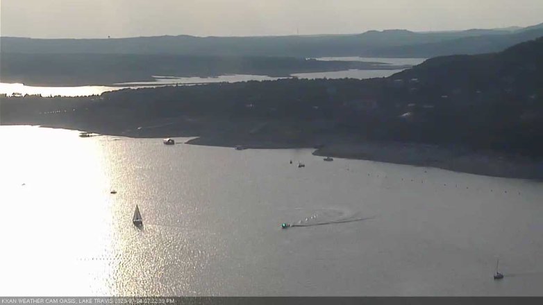 Lake Travis webcam, July 4, 2023 7:25 PM CT
