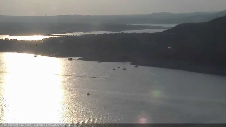 Lake Travis webcam, July 4, 2023 7:45 PM CT