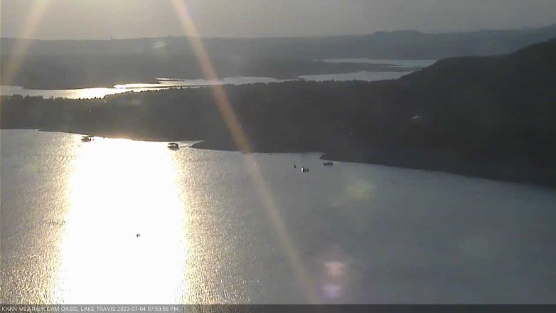 Lake Travis webcam, July 4, 2023 8:00 PM CT