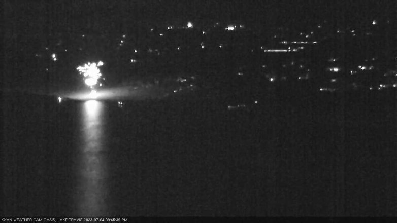 Lake Travis webcam, July 4, 2023 9:45 PM CT