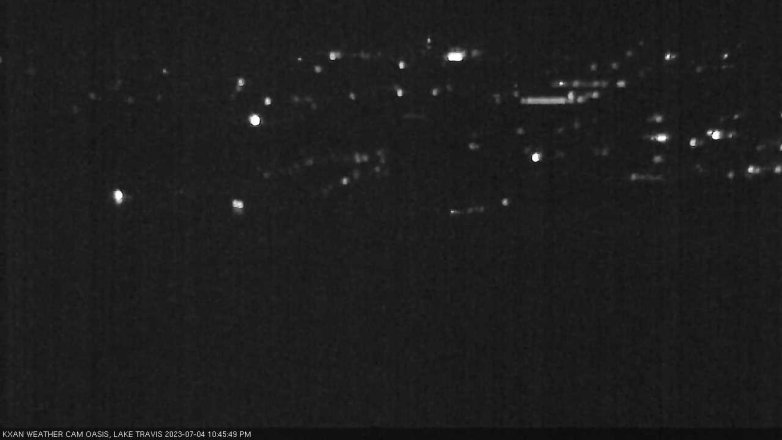 Lake Travis webcam, July 4, 2023 10:45 PM CT