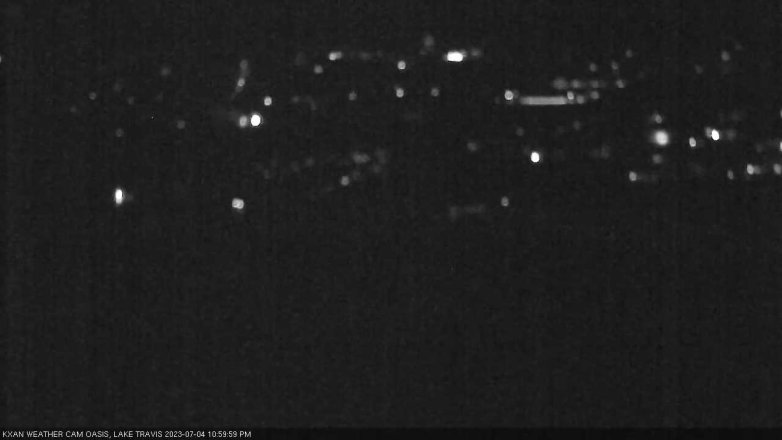 Lake Travis webcam, July 4, 2023 11:00 PM CT
