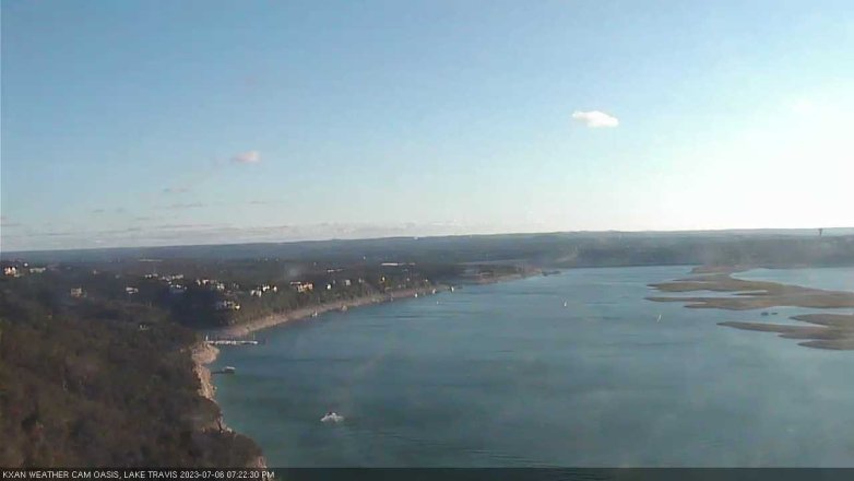 Lake Travis webcam, July 6, 2023 7:25 PM CT