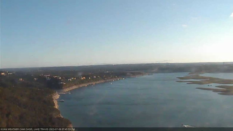 Lake Travis webcam, July 6, 2023 7:45 PM CT