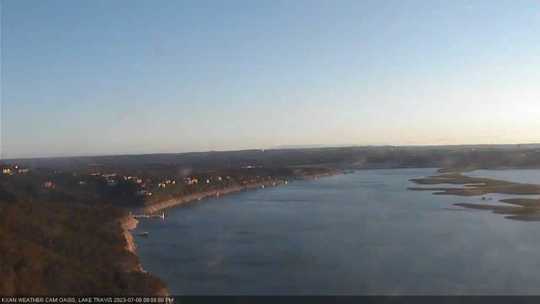 Lake Travis webcam, July 6, 2023 8:00 PM CT