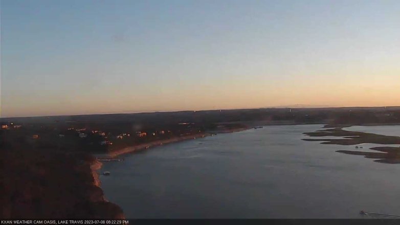 Lake Travis webcam, July 6, 2023 8:25 PM CT