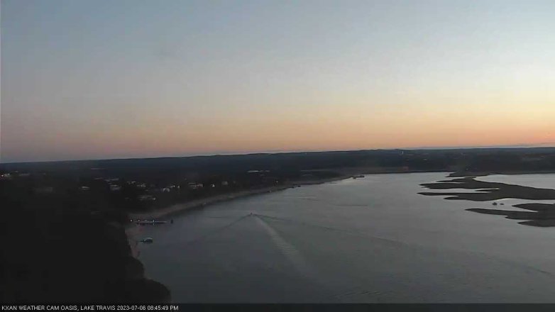 Lake Travis webcam, July 6, 2023 8:45 PM CT