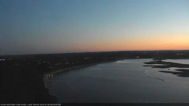Lake Travis webcam, July 6, 2023 9:00 PM CT