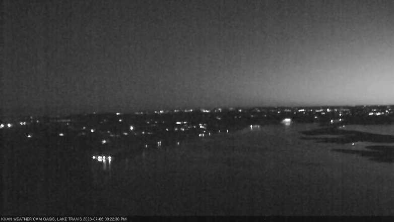 Lake Travis webcam, July 6, 2023 9:25 PM CT