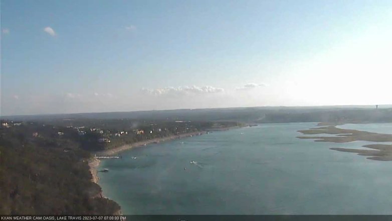 Lake Travis webcam, July 7, 2023 7:00 PM CT
