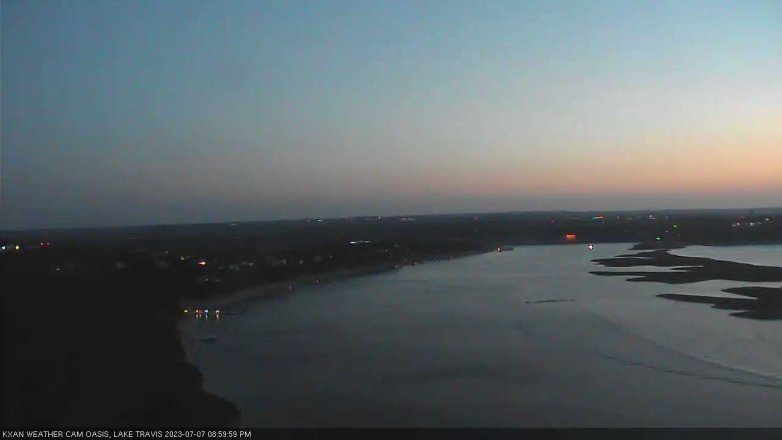 Lake Travis webcam, July 7, 2023 9:00 PM CT