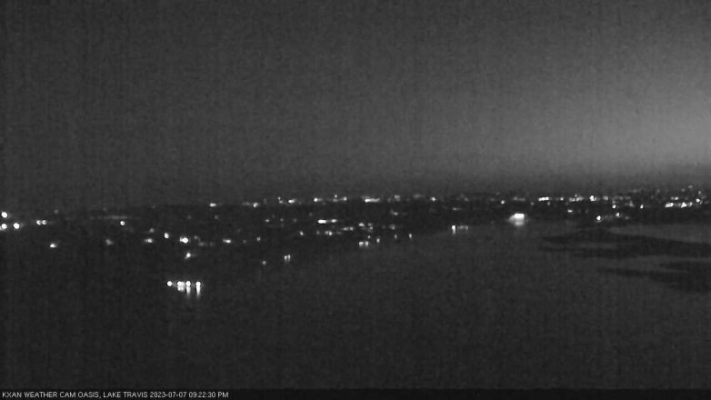 Lake Travis webcam, July 7, 2023 9:25 PM CT