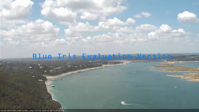 Lake Travis webcam, July 8, 2023 12:45 PM CT