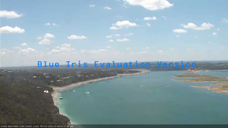 Lake Travis webcam, July 8, 2023 2:25 PM CT