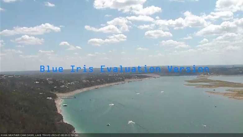 Lake Travis webcam, July 8, 2023 3:25 PM CT