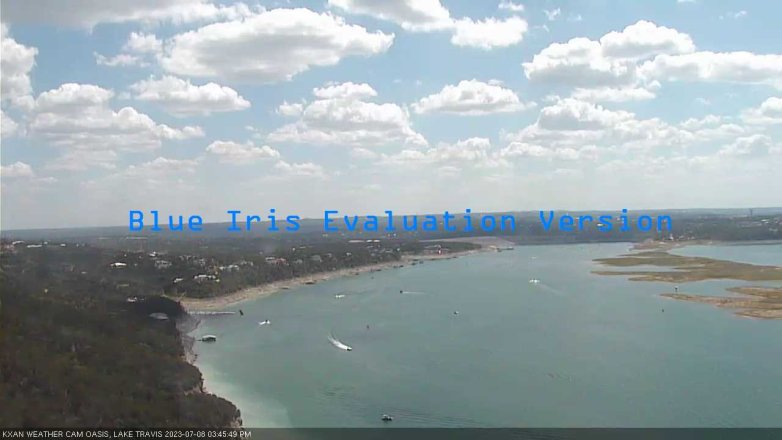 Lake Travis webcam, July 8, 2023 3:45 PM CT