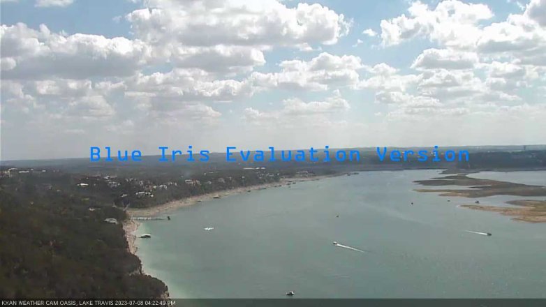 Lake Travis webcam, July 8, 2023 4:25 PM CT