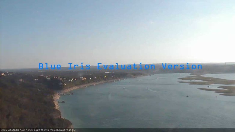 Lake Travis webcam, July 8, 2023 7:25 PM CT