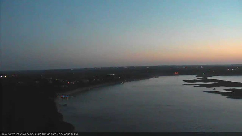 Lake Travis webcam, July 8, 2023 9:00 PM CT