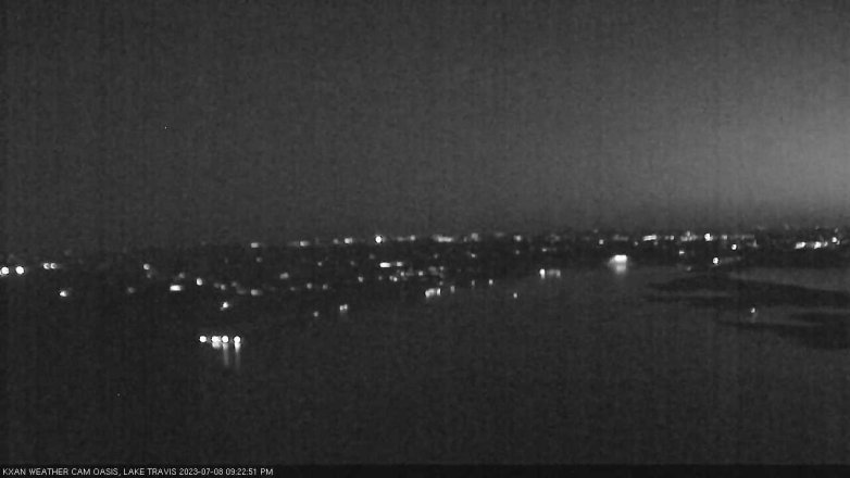 Lake Travis webcam, July 8, 2023 9:25 PM CT
